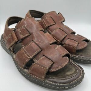 Nunn Bush brown open toe leather fisherman’s sandals, size 10M
